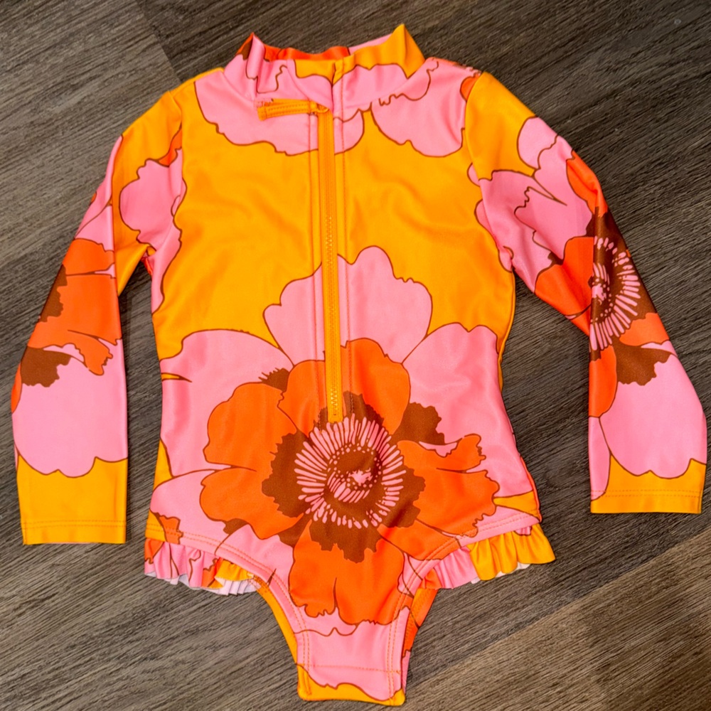 Toddler Girls Floral Long Sleeve Swimsuit Baby Gap